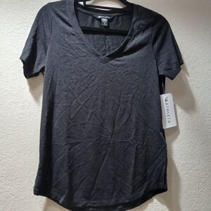 Athleta nwot size sp Charcoal V-Neck Short Sleeve Tee